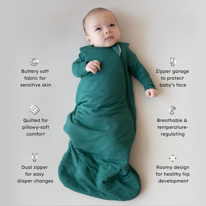 KYTE BABY Unisex Rayon Made From Bamboo Sleep Bag for Babies and Toddlers, 1.0 Tog (Small, Emerald) - Image 3